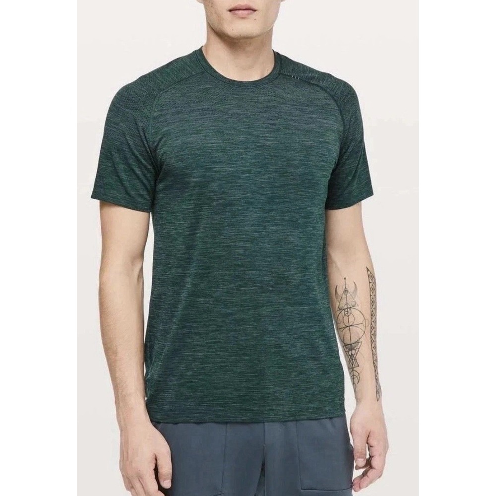 Lululemon Metal Vent Tech Short Sleeve Men's M Dark Green Heathered